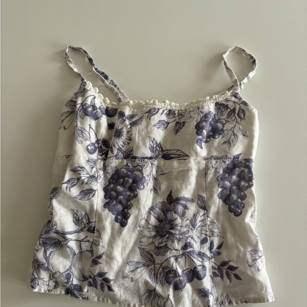 Reformation Blue Floral Camisole